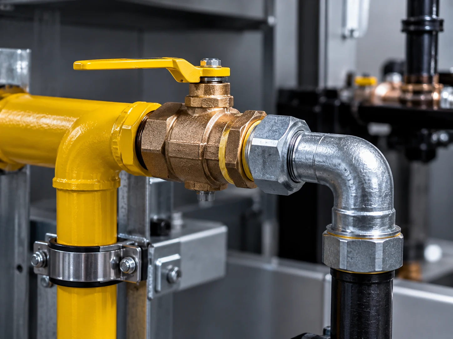 gas pipework and valve